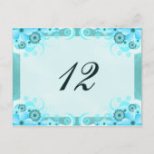Aqua Blue Hibiscus Trouwtafel Nummer Kaart (Voorkant)