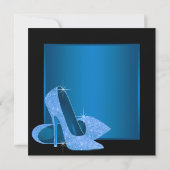 Aqua Blue High Heels Vrouwen Verjaardagsfeest Kaart (Achterkant)