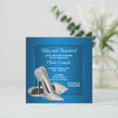 Aqua Blue High Heels Vrouwen Verjaardagsfeest Kaart (Staand voorkant)