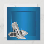 Aqua Blue High Heels Vrouwen Verjaardagsfeest Kaart (Achterkant)