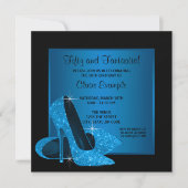 Aqua Blue High Heels Vrouwen Verjaardagsfeest Kaart (Voorkant)