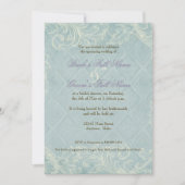 Aqua Blue Hydrangea Swirl Floral Flower Wedding Kaart (Voorkant)