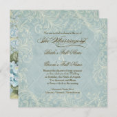 Aqua Blue Hydrangea Swirl Floral Flower Wedding Kaart (Voorkant / Achterkant)