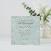 Aqua Blue Hydrangea Swirl Floral Flower Wedding Kaart (Staand voorkant)