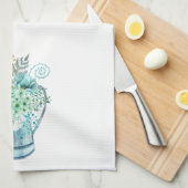 Aqua Blue Hydrangea Watering Theedoek (Quarter Fold)