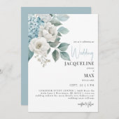 Aqua Blue Hydrangeas bruiloft uitnodiging (Voorkant / Achterkant)