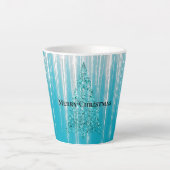 Aqua Blue Icicles Sparkle Christmas Tree Latte Mok (Voorkant)