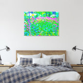 Aqua Blue Impressionistic Garden Landschap Canvas Afdruk (Insitu (Slaapkamer))
