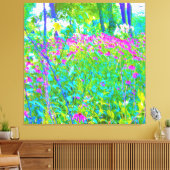 Aqua Blue Impressionistic Garden Landschap Canvas Afdruk (Insitu (Woonkamer))