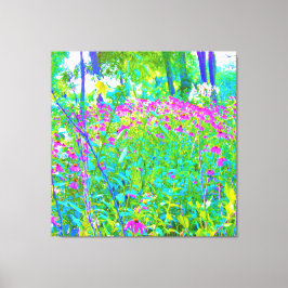 Aqua Blue Impressionistic Garden Landschap Canvas Afdruk