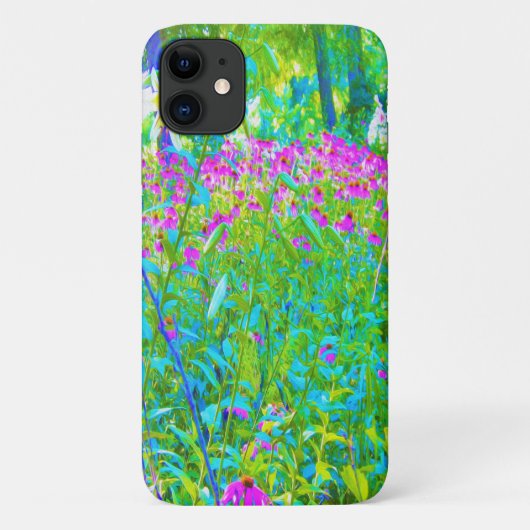 Aqua Blue Impressionistic Garden Landschap Case-Mate iPhone Case (Achterkant)