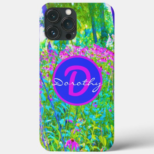 Aqua Blue Impressionistic Garden Landschap Case-Mate iPhone Case (Achterkant)