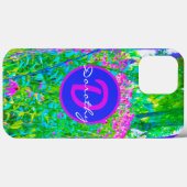 Aqua Blue Impressionistic Garden Landschap Case-Mate iPhone Case (Achterkant (horizontaal))