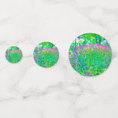 Aqua Blue Impressionistic Garden Landschap Confetti (Voorkanten)