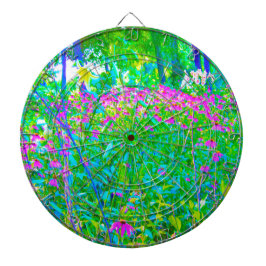 Aqua Blue Impressionistic Garden Landschap Dartbord