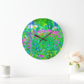 Aqua Blue Impressionistic Garden Landschap Grote Klok (Huis)