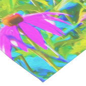 Aqua Blue Impressionistic Garden Landschap Medium Tafelloper (Hoek)