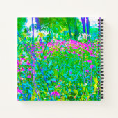 Aqua Blue Impressionistic Garden Landschap Notitieboek (Achterkant)