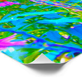 Aqua Blue Impressionistic Garden Landschap Perfect Poster (Hoek)