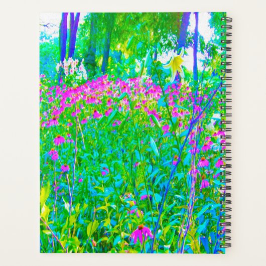 Aqua Blue Impressionistic Garden Landschap Planner (Achterkant)
