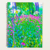 Aqua Blue Impressionistic Garden Landschap Planner (Voorkant)