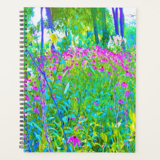 Aqua Blue Impressionistic Garden Landschap Planner (Voorkant)