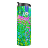 Aqua Blue Impressionistic Garden Landschap Thermosbeker (Geroteerd rechts)