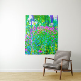 Aqua Blue Impressionistic Garden Landschap Wandkleed