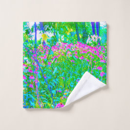 Aqua Blue Impressionistic Garden Landschap Washandje