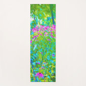 Aqua Blue Impressionistic Garden Landschap Yogamat (Voorkant)
