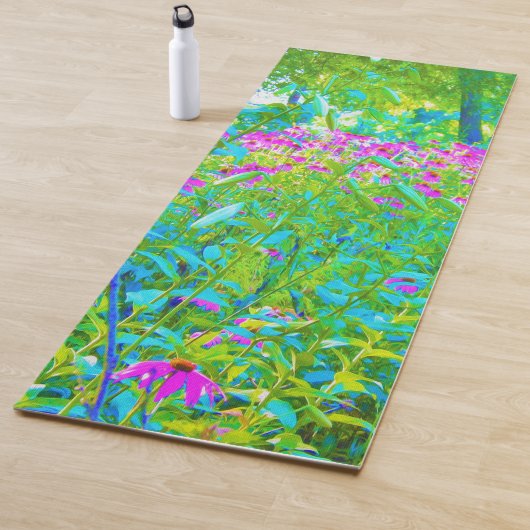 Aqua Blue Impressionistic Garden Landschap Yogamat (In situ)