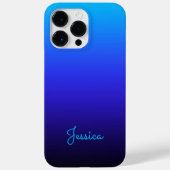Aqua Blue Indigo en Black Ombre Case-Mate iPhone Case (Achterkant)