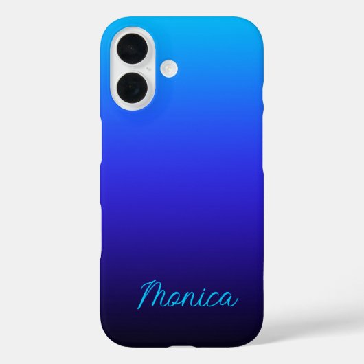 Aqua Blue Indigo en Black Ombre Case-Mate iPhone Case (Achterkant)