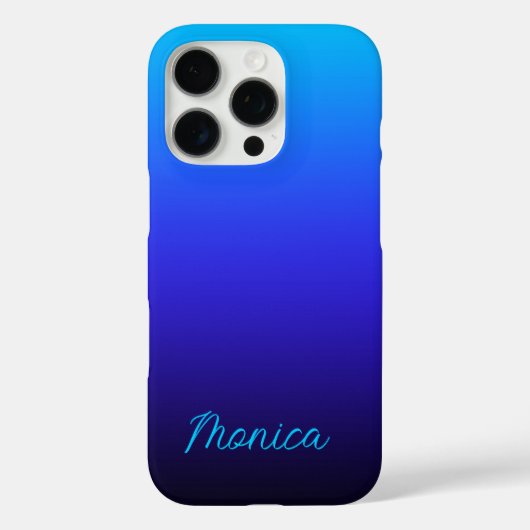 Aqua Blue Indigo en Black Ombre Case-Mate iPhone Case (Achterkant)