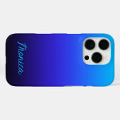 Aqua Blue Indigo en Black Ombre Case-Mate iPhone Case (Achterkant (horizontaal))