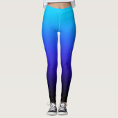 Aqua Blue Indigo en Black Ombre Leggings (Voorkant)