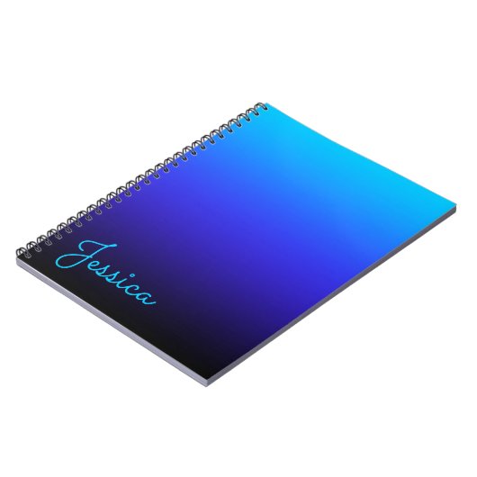 Aqua Blue Indigo en Black Ombre Notitieboek (Linkerzijde)