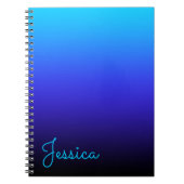 Aqua Blue Indigo en Black Ombre Notitieboek (Voorkant)