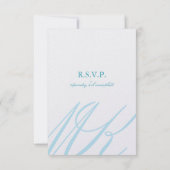 Aqua Blue Infinity Hand Clasp Wedding RSVP-kaart RSVP Kaartje (Achterkant)