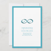 Aqua Blue Infinity Hand gesp bruiloft uitnodigen Kaart (Achterkant)