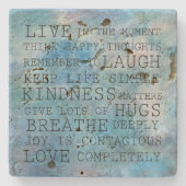 Aqua Blue Inspirerend offertes     Stenen Onderzetter (Voorkant)