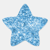 Aqua Blue Jewel Glitter Ster Sticker (Voorkant)