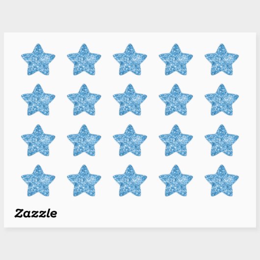 Aqua Blue Jewel Glitter Ster Sticker (Vel)