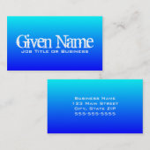 Aqua Blue-kaart Visitekaartje (Voorkant / Achterkant)