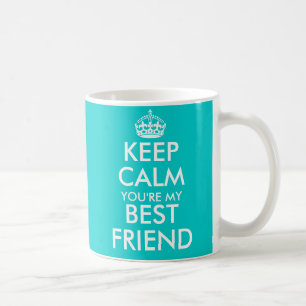 Aqua blue Keep Calm vriendschapsvriendschap mok vo