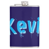 Aqua Blue Kevin Naam, Heupfles (Voorkant)