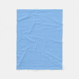 Aqua Blue Knit Crochet Stripe Textern Pattern Fleece Deken