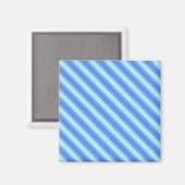 Aqua Blue Knit Crochet Stripe Textern Pattern Magneet (Voorkant / Achterkant)