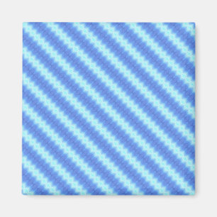Aqua Blue Knit Crochet Stripe Textern Pattern Magneet