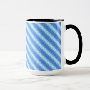 Aqua Blue Knit Crochet Stripe Textern Pattern Mok